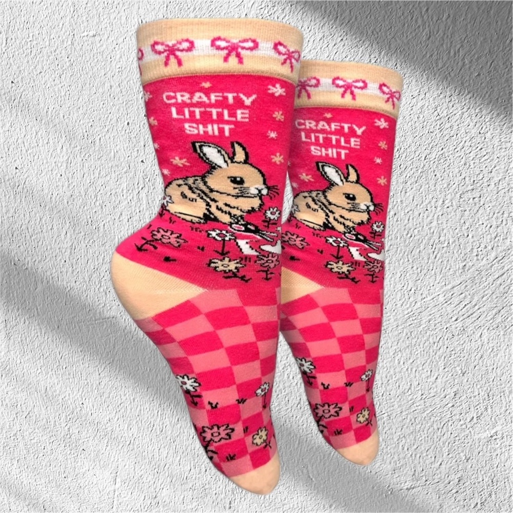 Sassy Crafty Bunny Graphic Socks